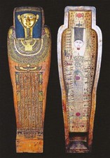 POSTCARD Egypt Inner Coffin, Hornedjitef (Priest) 3rdC BC British Museum MNT