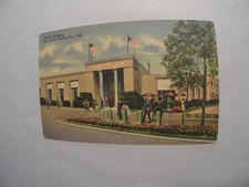 Vintage 1940 New York World's Fair YMCA Building Linen Postcard