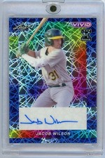 2023 Leaf Vivid Jacob Wilson XRC Rookie 1/1 Auto Blue Velocity Lazer Athletics