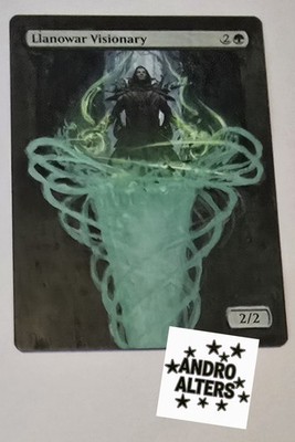 Elvish Visionary Altered Art Hand Paint MTG Magic the Gathering M13 Green Elf