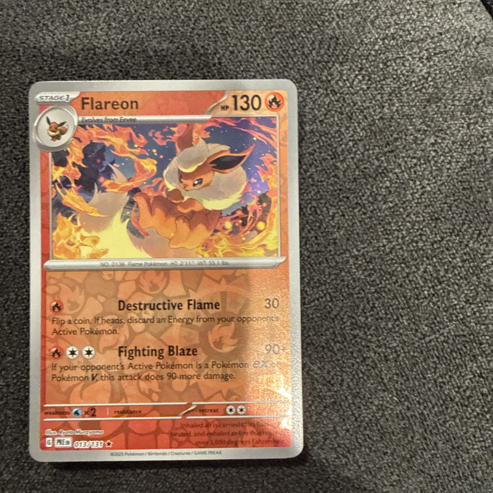 Pokémon TCG Flareon 136/165 Sv: Scarlet & Violet 151 Rare Reverse Holo NM