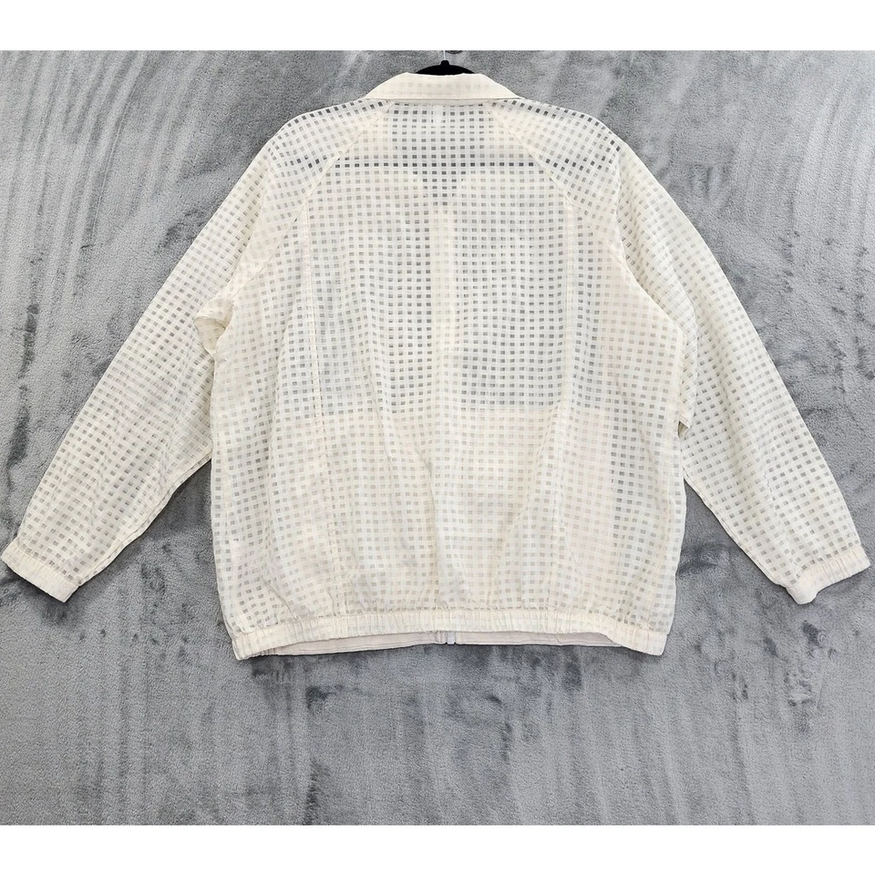 Chaqueta Fabletics Celo Ligera a Cuadros Cremallera Talla M Crema Cortavientos Yoga Foto 2 de 4