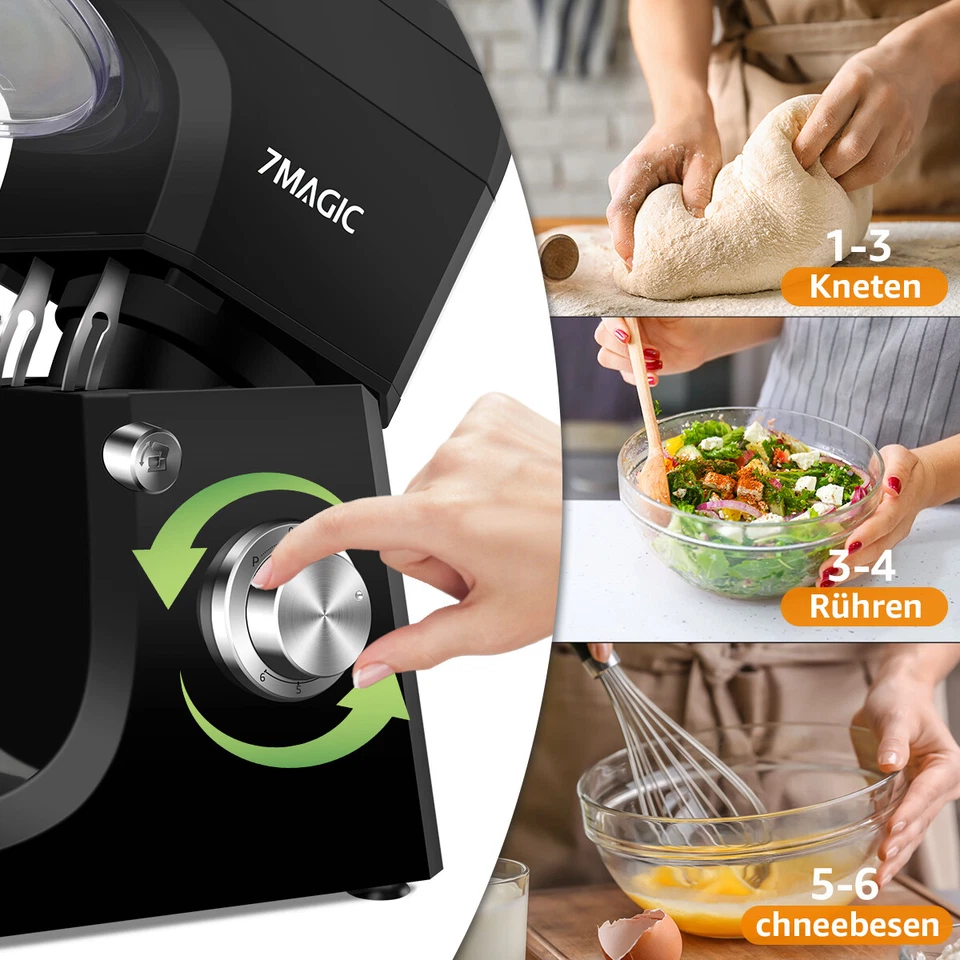Küchenmaschine Knetmaschine Teigmaschine Fleischwolf Rührmaschine Standmixer DE - Bild 4 von 4
