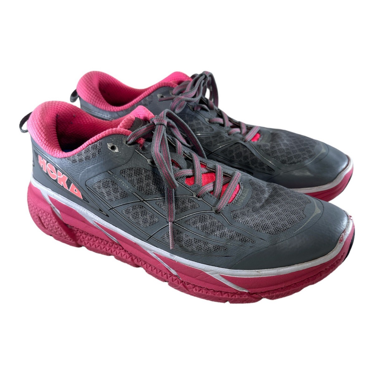 A*h様 HOKA ランニングシューズ 女性用 グレー/ピンク Hoka One One Clifton 2 Womens Grey And Pink Running Shoes