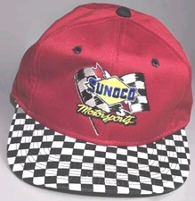 Sunoco Motorsports Vintage Snapback Racing Hat Checkered Bill, Covee, Nascar 