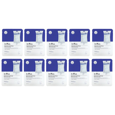 Hyaluronic Acid Recipe, Moisturizing Blue Beauty Mask, 10 Sheets, 0.84 fl oz (25