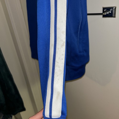 Asics Mens Full Zip Blue White Strip Umass Lowell Riverhawks Track & Jacket LG - Picture 10 of 11