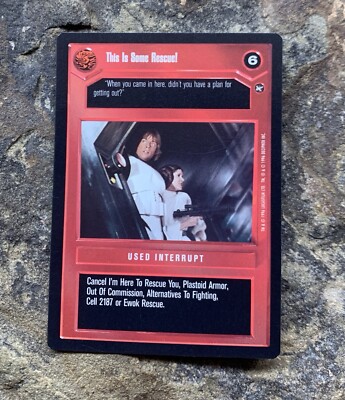 Vintage Star Wars CCG Luke & Leia This Is Some Rescue Card. 1995 First Edition.