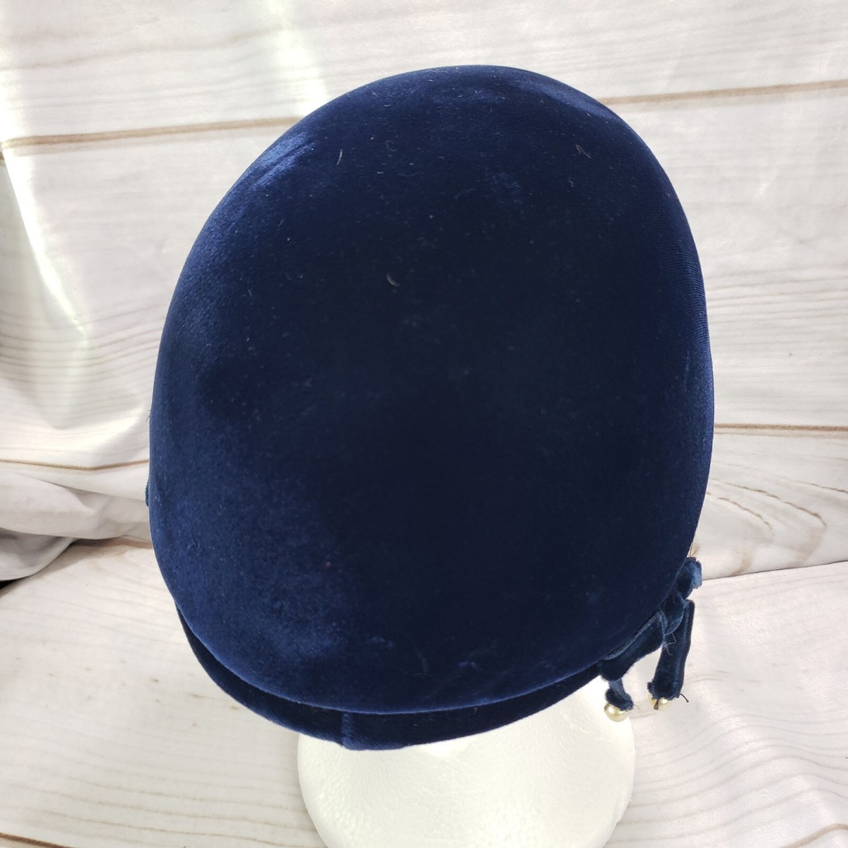 Lord And Taylor Vintage Hat Velour Velvet Navy Blue Duck  display picture 3