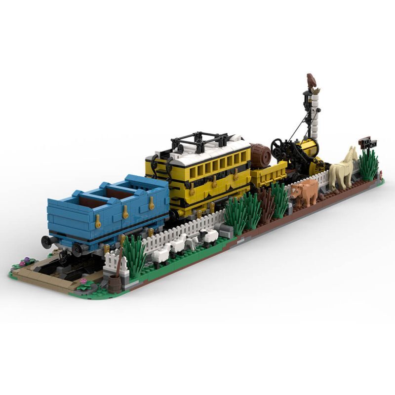 Custom MOC-176642 Stephenson's Rocket Locomotive Display Building