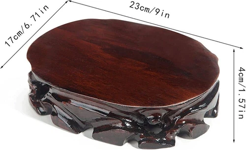 Ständer Holzvasenfuß orientalisch oval Holzvase Aufsteller Podest - Bild 15 von 17