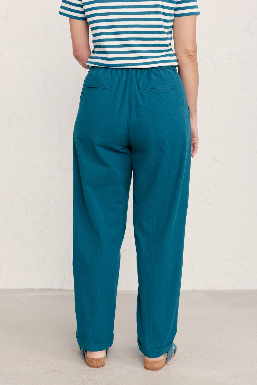 Seasalt Women's Trousers teal Island Sunset Tapered Trousers