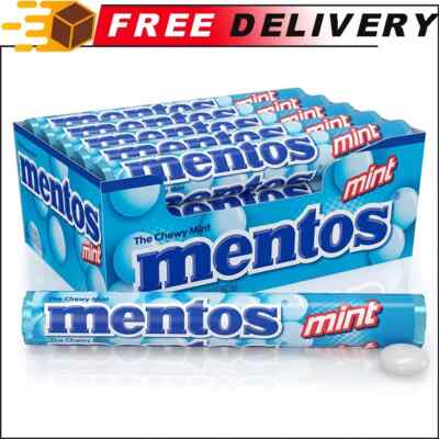 Mentos Chewy Mint Candy Roll, Mint, Non Melting, Party, 14 Pieces (Pack of 15)