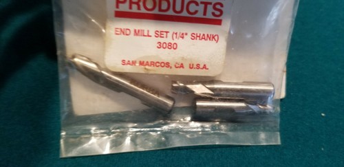 Sherline Miniature End Mill Set 3080 1/8", 3/16", and 1/4" shanks. - Picture 2 of 3
