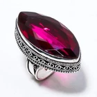 Rubellite Tourmaline Gemstone 925 Silver Handmade Jewelry Ring Size 9