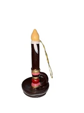 Vintage Candle Holder Ornament Wood New By Sterling Holiday Trim