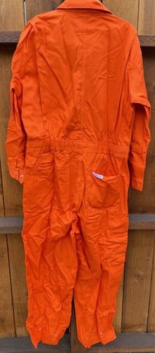 New ORANGE COVERALL Jumpsuit NWT Walls Work Construction Mens 40 Short MEDIUM - Picture 3 of 3