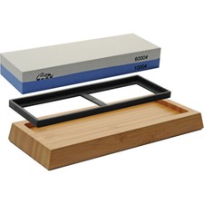 Sharpening Stone w/Angle Guide Two - Side 1000 And 6000 Grit Bamboo Base 212876