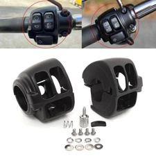Black Handlebar Switch Housing Covers For Harley Dyna Low Rider Sportster XL883