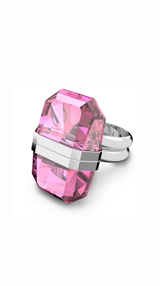 Anillo Swarovski Atelier Lucent cierre magnético, rosa, chapado en rodio Foto 3 de 4