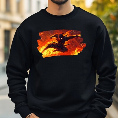 Ninja On Fire Sweatshirt Cosy And Perfect For Any Occasion Sbis4XL