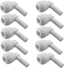 Water Pipe Stem Elbow Connector for 1/4" Tubing 90 Degree Elbow Push to Connect