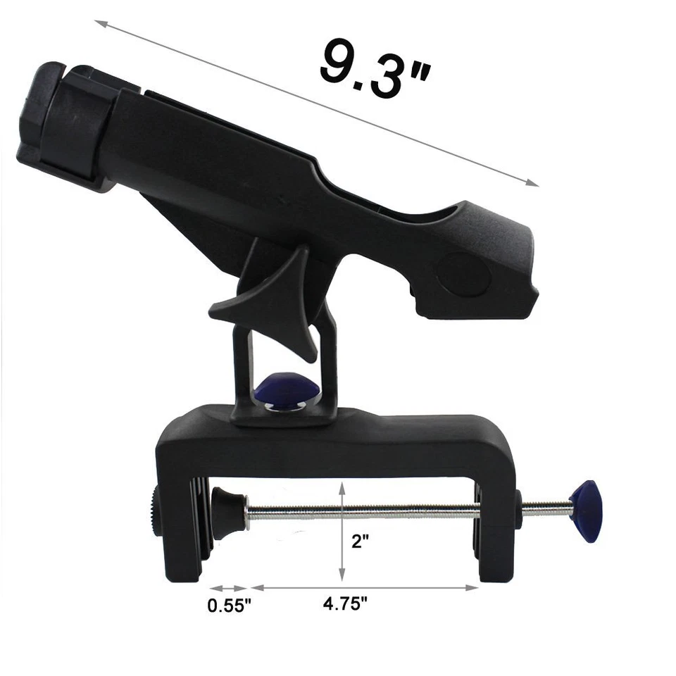 Soporte para caña de pescar ajustable 360° con apertura de abrazadera grande Foto 2 de 4