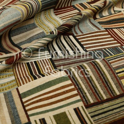 Mehrfarbig Voll All Over Streifen Patchwork Muster Jacquard Polsterstoff