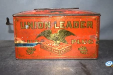 Union Leader Cut Plug Tin Box Smoke/Chew, Empty