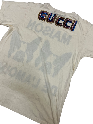 GUCCI Maison De L'Amour $498 Autumn 2019 White 19"x25'' Italy Small S Shirt - Picture 9 of 12