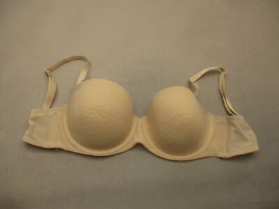 34DD AUDEN Womens Beige Lined Underwire Back Closure Adjustable Demi Bra 10E