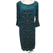 Green Liz Claiborne Dress burnout sz 10
