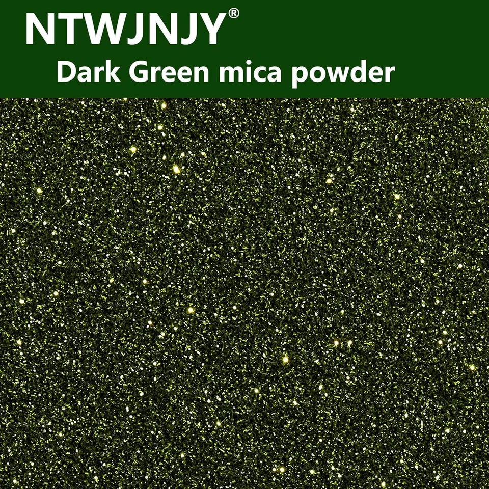 Dark Green Mica Powder, Natural Shimmer Mica Powder for Epoxy - Image 3 of 4