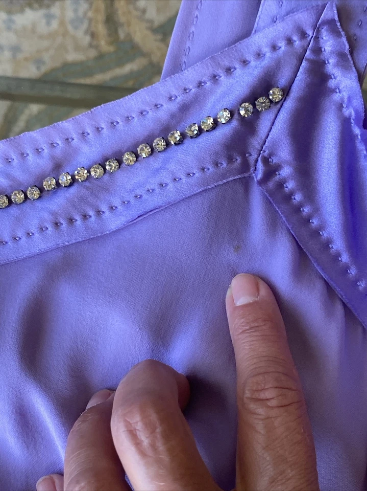 Marina Rinaldi Max Mara Silk Chiffon Crystal Neck Bow Coquette Dress Size 17 12 - Image 4 of 4