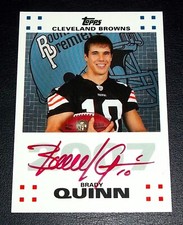Rc SP Red Autograph Brady Quinn Auto 2007 Topps Rookie Signed (Hologram on Back)