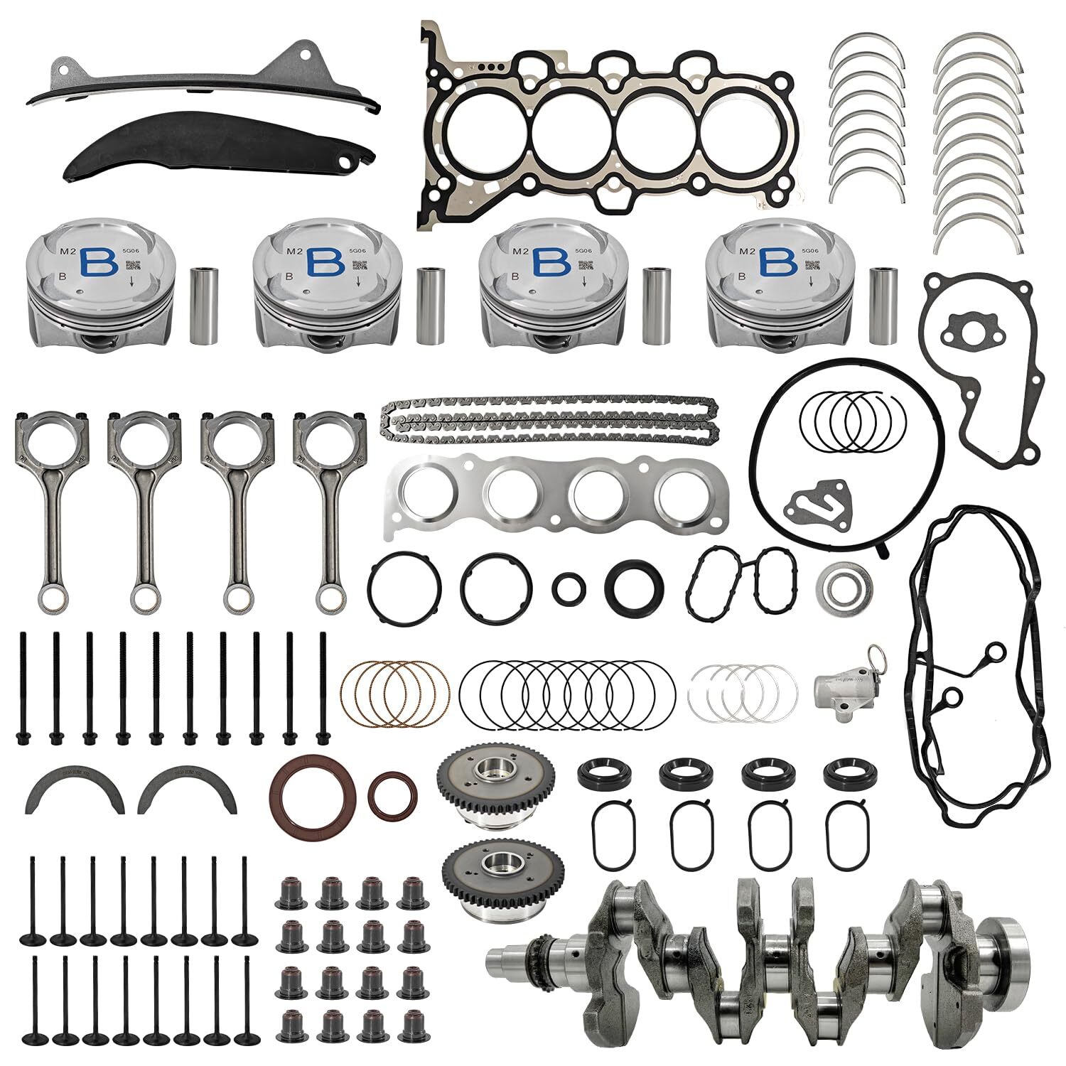 G4NA 2.0L Engine Rebuild Kit for Hyundai Kia w Crankshaft Conrods Timing Set