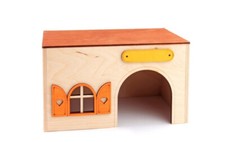Hamster Plywood House Rodents Pet Mouse Mini Rabbit Home with Window Cage Decor