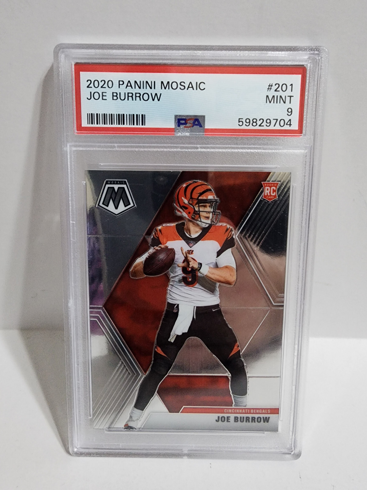 2020 Panini Mosaic Joe Burrow PSA 9