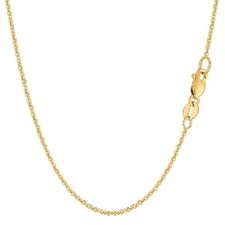 14k Yellow Real Gold Forsantina Chain Necklace, 1.5mm, 16"
