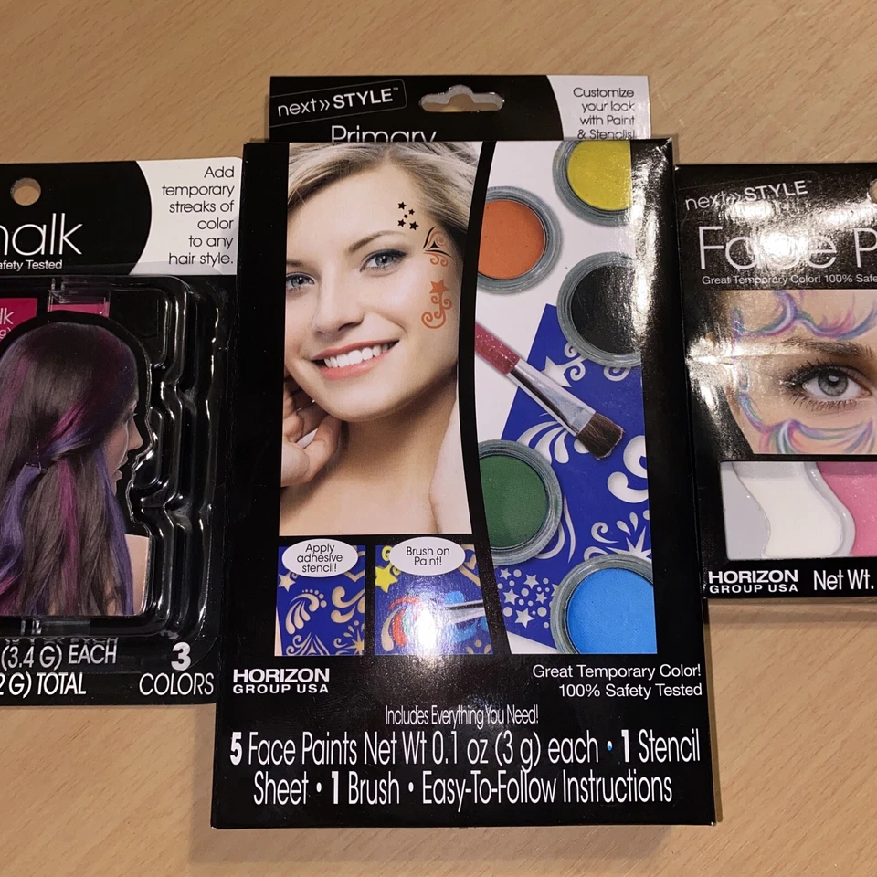 头发粉笔和面部彩绘套装多色下一代风格套装有趣新品 — 第 3/4 张图片