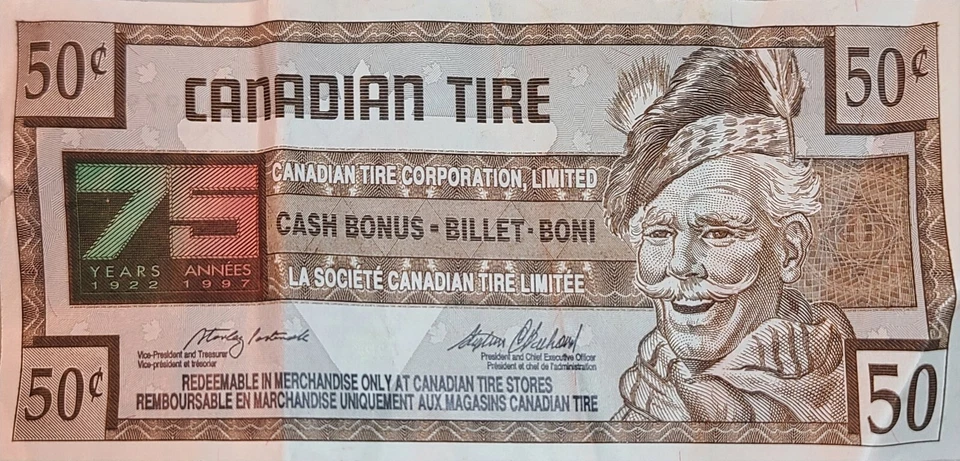 Cupones 'dinero' de neumáticos canadienses edición 75 aniversario, 50c 1996 #7504169796 Foto 4 de 4