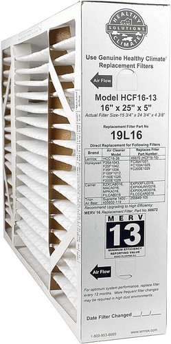 Lennox 19L16 16 x 25 x 5 Inch Healthy Climate Boxed Media Air Cleaner MERV 13