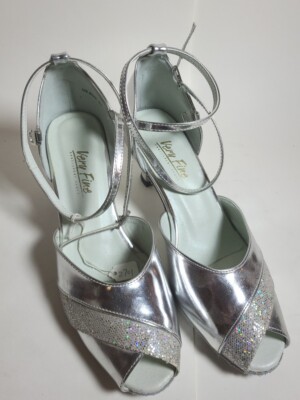 Very Fine Dance Shoes Latin/Rhythm/Salsa (2701) Leather Women's 8.5 Heel 2.5 in