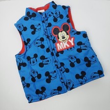 DISNEY MKY Mickey Mouse Blue Puffer Vest Size 2T