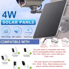 4W Solar Panel Charger for Ring Spotlight & Stick Up Cam Ourdoor CCTV Camera