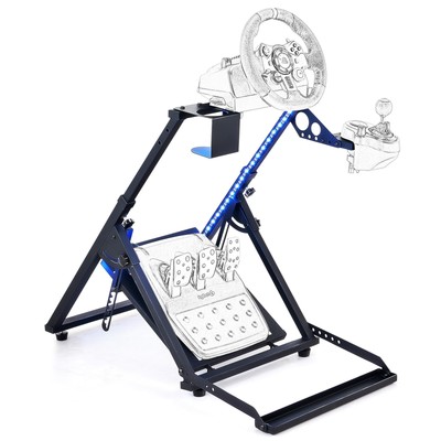 CO-Z Steering Wheel Stand, Height Adjustable Racing Wheel Stand with LED Ligh