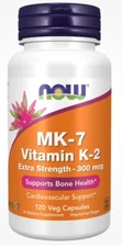 Now Foods Mk-7 Vitamin K-2 300 mcg 120 Capsules Exp 2027