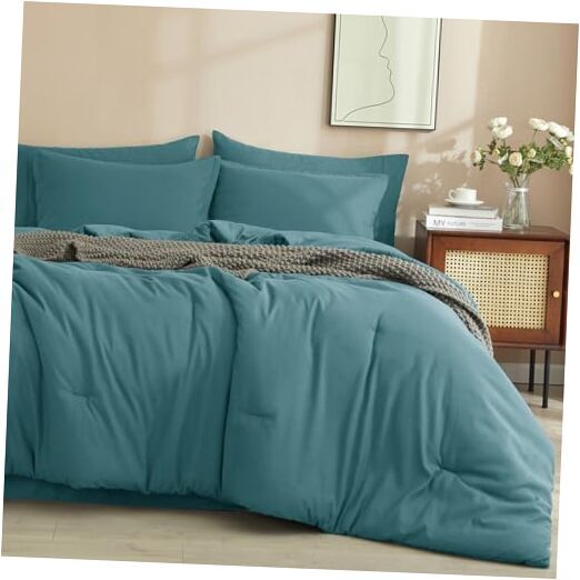 7 Pieces Comforter Set, Bed in A Bag Comforter & 18