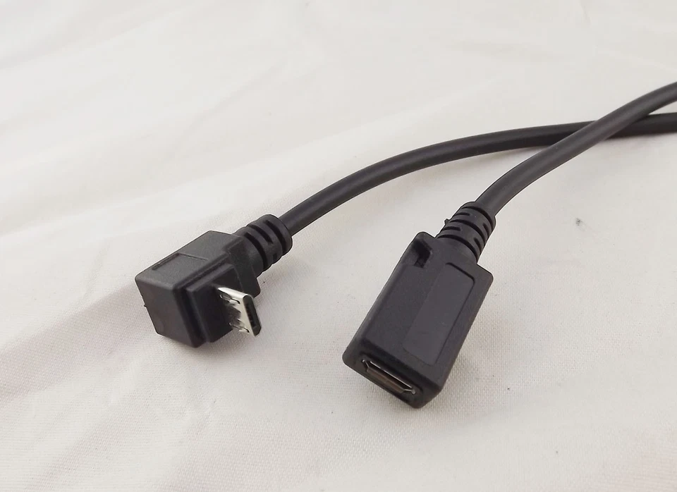 10x Up Direction 90 Degree Angle Micro USB 5 Pin Male To Female Extension Cable - Image 4 of 4