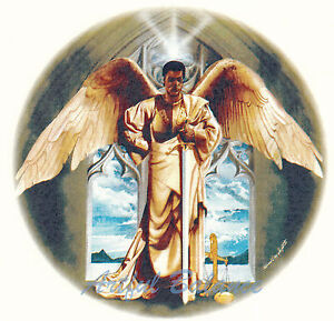 Ceramic Decals African American Male Angel With Sword Archangel Michael Ebay